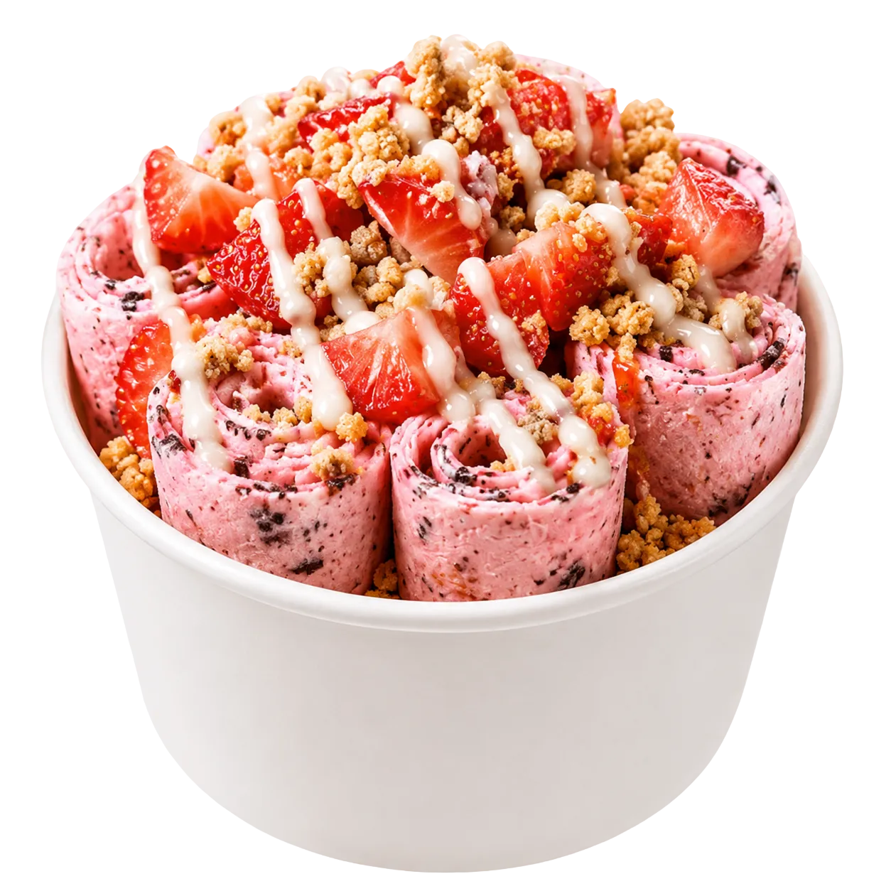 Strawberry rolled ice cream